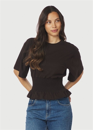 Dray boxy smock tee Mørkebrun Neo Noir 